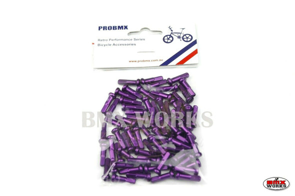 14G x 16mm Aluminium Spoke Nipples Purple - Pack of 75