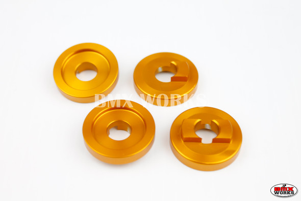 ProBMX Alloy Front & Rear Set Dropout Savers for 3/8" Axles Gold