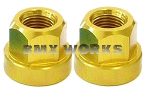 Axle Nuts Hex 3/8" x 26tpi Pairs - Lite Gold