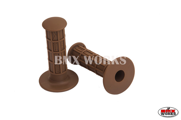 Oury Full Waffle BMX Grips Brown Pair