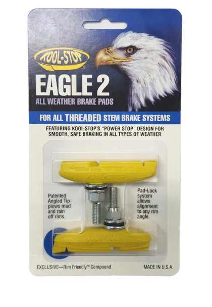 Kool Stop Eagle 2 Threaded Brake Pads Yellow - Sold In Pairs