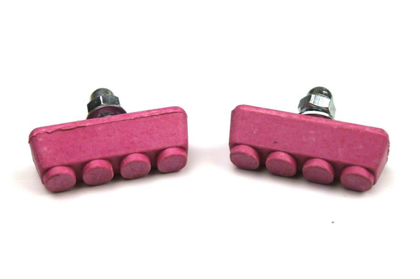 BMX Freestyle or Race Bicycle Brake Pads - Pink Pairs