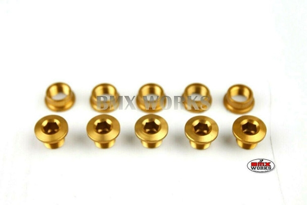 Chainring Bolt Set 4.0mm - Pack of 5 - Gold
