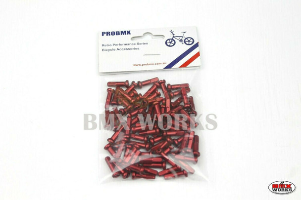 14G x 16mm Aluminium Spoke Nipples Red - Pack of 75