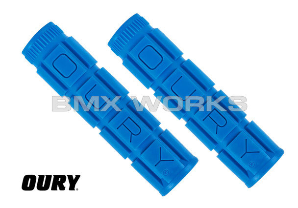 Oury Downhill V2 Freestyle Grips - Blue Pair