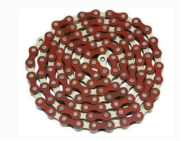 Yaban 1/2" x 1/8" x 112 Link Red & Nickel Chain