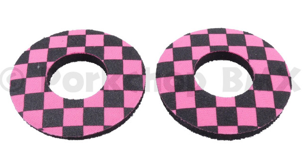 ProBMX Flite Style BMX Bicycle Foam Grip Donuts - Checker Black & Pink