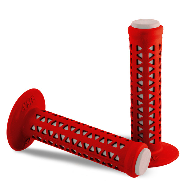 AME Unitron Grips - Red Over White Pair