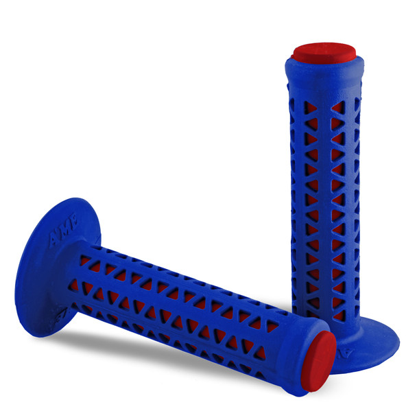 AME Unitron Grips - Blue Over Red Pair