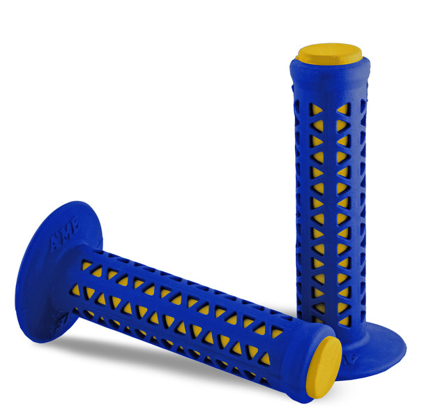 AME Unitron Grips - Blue Over Yellow Pair