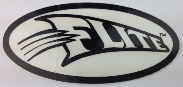 Flite Swoosh Decal - Black on White