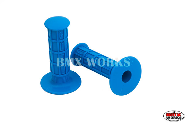 Oury Full Waffle BMX Grips Blue Pair