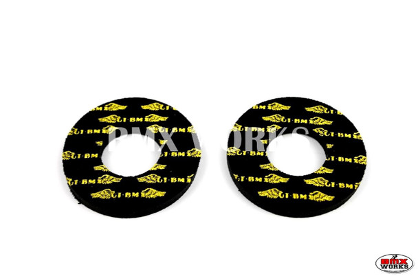 ProBMX Flite Style GT Race Wings Black & Yellow Grip Donuts