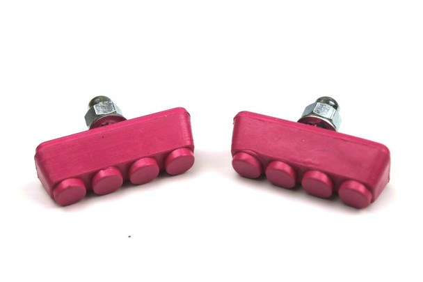 BMX Freestyle or Race Bicycle Brake Pads - Hot Pink Pairs