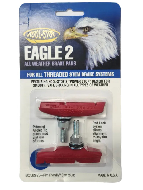 Kool Stop Eagle 2 Threaded Brake Pads Red - Sold In Pairs