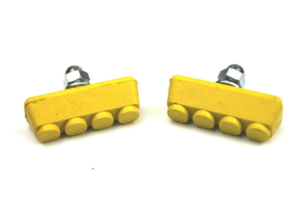 BMX Freestyle or Race Bicycle Brake Pads - Yellow Pairs