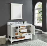 Manhattan 48-in Dove White Single Sink Bathroom Vanity with Carrara White Natural Marble Top- V1.0