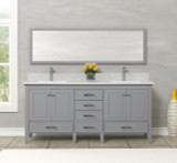 Hausrack Gray 72 Inch Double Vanity