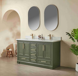 Hausrack Green 60 Inch Dual Bathroom Vanity Hausrack Green 60 Inch Dual Bathroom Vanity