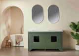 Hausrack Green 60 Inch Dual Bathroom Vanity