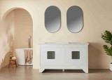 Hausrack White 60 Inch Dual Bathroom Vanity