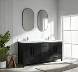 Hausrack Black 73 Inch Double Bathroom Vanity  