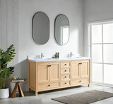 Hausrack Oak 73 Inch Double Bathroom Vanity 
