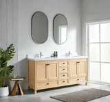 Hausrack Oak 73 Inch Double Bathroom Vanity