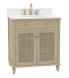 Ronnie 30-in Vanity Combo Nature Wooden with Carrara Engineered Stone Top
