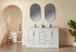 Hausrack White 60 Inch Dual Bathroom Vanity