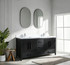 Hausrack Black 73 Inch Double Bathroom Vanity  