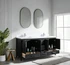 Hausrack Black 73 Inch Double Bathroom Vanity  