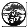 24" FISH FISHING JUMPING BASS Scenic Metal Wall Art Decor Dimensions