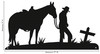 COWBOY AND CROSS Metal Wall Decor Dimensions