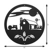 12" FARM SCENE Scenic Metal Wall Art Decor Dimensions