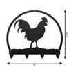 ROOSTER CUCKOO CHICKEN Metal Key Chain Holder Hanger Dimensions