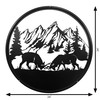 24" DUELING ELK Scenic Metal Wall Art Decor Dimensions
