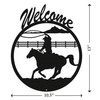 SINGLE ROPER COWBOY HORSE Metal Welcome Sign Dimensions