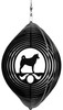AKITA Circle Dog Swirly Metal Wind Spinner