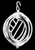 VOLLEYBALL Tini Swirly Metal Christmas Tree Ornament