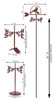 CARDINAL Flower Pot Birdhouse Steel Weathervane  Dimensions