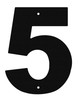 HOUSE NUMBERS Metal Wall Decor Five 5