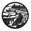 24" GONE FISHING WALLEYE Scenic Metal Wall Art Decor