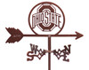 OHIO STATE BUCKEYES Flower Pot Birdhouse Steel Weathervane  OHIO STATE BUCKEYES Flower Pot Birdhouse Steel Weathervane