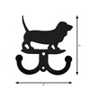 BASSET HOUND Dog Metal Wall Leash Holder Coat Hooks Dimensions