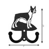 BOSTON TERRIER Dog Metal Wall Leash Holder Coat Hooks Dimensions BOSTON TERRIER Dog Metal Wall Leash Holder Coat Hooks Dimensions