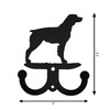 BRITTANY SPANIEL Dog Metal Wall Leash Holder Coat Hooks Dimensions