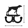 GERMAN SHORT HAIR Dog Metal Wall Leash Holder Coat Hooks Dimensions