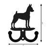 MINIATURE PINSCHER Dog Metal Wall Leash Holder Coat Hooks Dimensions