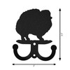 POMERANIAN Dog Metal Wall Leash Holder Coat Hooks Dimensions